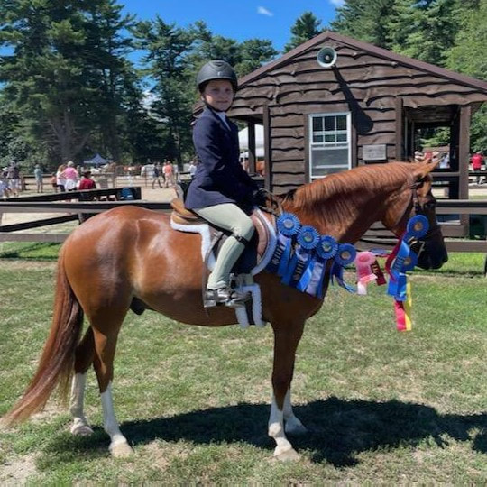 distinctive charm with ribbons at horse show 